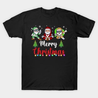 Cute santa Merry Christmas Light Family santa Xmas Matching T-Shirt